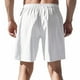 thumbnail image 3 of pstuiky Pantalones cortos para hombre, Pantalones cortos de lino con cintura elástica y botones de color liso para hombre, versátiles y a la moda. Pantalones cortos de golf, 3 of 8