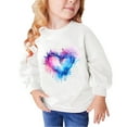 thumbnail image 2 of Wavsuf Sweatshirts Childrens Girls Winter Printed Pullover Crew Neck Hoodless Sweatshirt White Size 110, 2 of 4