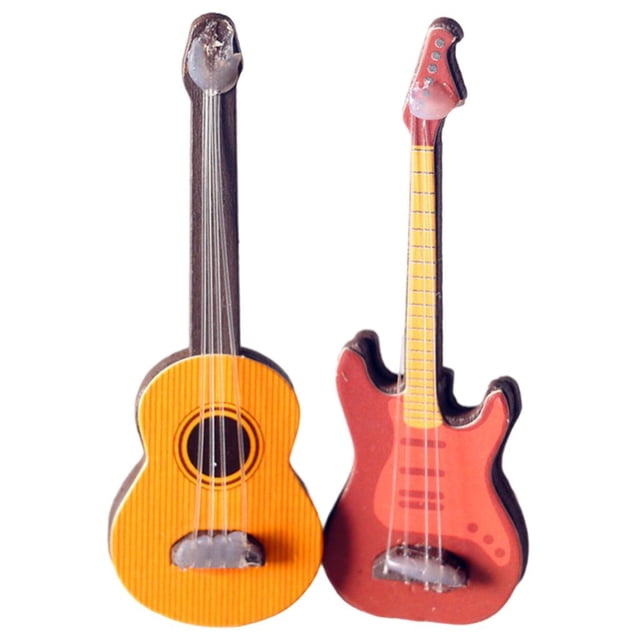 1:12 casa de modelo de guitarra de adornos artesanales decoración para BJD decoración regalos para niñas