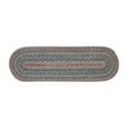 thumbnail image 2 of VHC Brands Multi Braided Farmhouse 8.5"x27" Stair Tread Green Textured Jute Striped Latex Backing Oval Floor Decor, 2 of 6