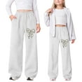 thumbnail image 2 of oqasdz Girls Sweatpants Printed Athletic Jogger Pants with Elastic Waist for Play and School Comfort Fit Casual Dailywear, 2 of 3
