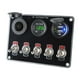 thumbnail image 5 of Panel de interruptores para barco de 5 entradas, cargador USB doble, 12 V/24 V, para camión, SUV, UTV Luz verde, 5 of 6