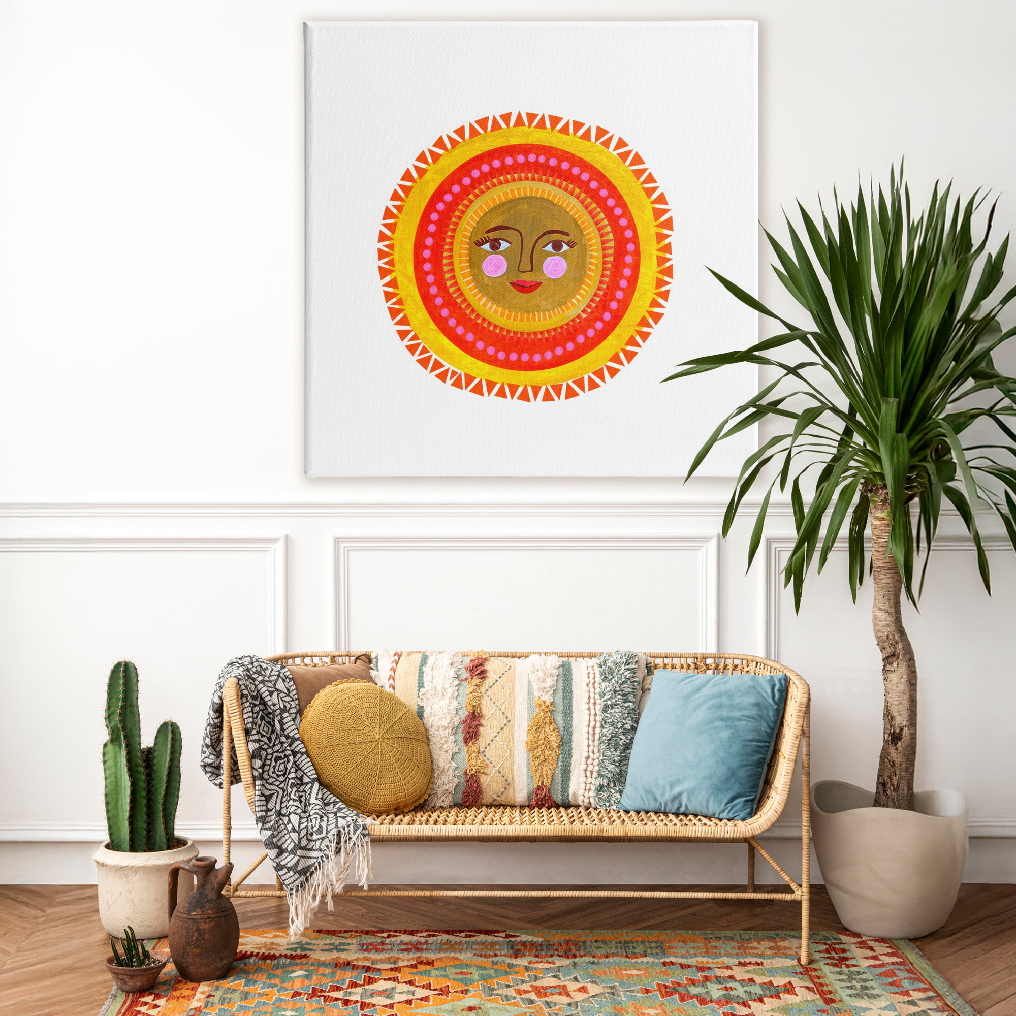 Stupell Industries Bold Bohemian Sun Canvas Wall Art, design by Katherine Herrell Studio
