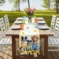 thumbnail image 4 of Table Runners 120 Inches Long Dress Scarves, Spring Dog Farmhouse Coffee/Dining/Kitchen Table Runner for Living Room, Sunflower Daisy Botanical Yellow Ombre 13x120 Inch, 4 of 9