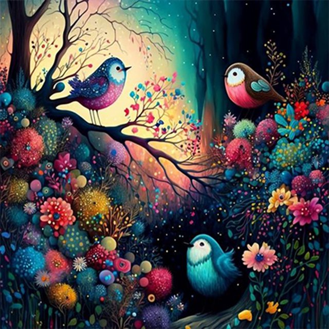 Kit de pintura por números DIY flor pájaro aceite arte imagen artesanía decoración de pared (H684) FLhrweasw Nuevo