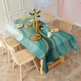thumbnail image 3 of Blue and Gold Marble Flow Veins Pattern Rectangle Tablecloth 60"x120",Waterproof Polyester Rectangle Table Cloth, Wipeable Spillproof Polyester Tablecloth for Dining, Camping, Indoor and Outdoor, 3 of 6