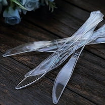 BalsaCircle 25 Clear 7.25" Disposable Plastic Party Knives Wedding Decorations