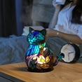 thumbnail image 5 of Ycandiee Night Light,Lovely Cat Stained Glass Accent Table Lamp, Glass Accent Table Lamp,Cat desk lamp,Magical LED Lamp Resin Statue Lamp,for Home, living room, Room Decoration, 5 of 5
