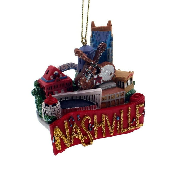 Kurt Adler Nashville Hanging Christmas Ornament, 2" Resin – Music City Holiday Décor
