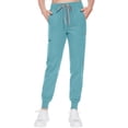 thumbnail image 2 of felwors Women's Scrub Cargo Jogger Pants Medical Workwear Bottoms with 5 Pockets, Lightweight Ultra Soft 2-Way Stretch Fabric (Light Blue, S), 2 of 7
