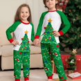 thumbnail image 2 of Traje familiar navideño de Europa y Estados Unidos, cuello redondo, manga larga, empalme, elementos navideños, traje de pantalón estampado, 2 of 3