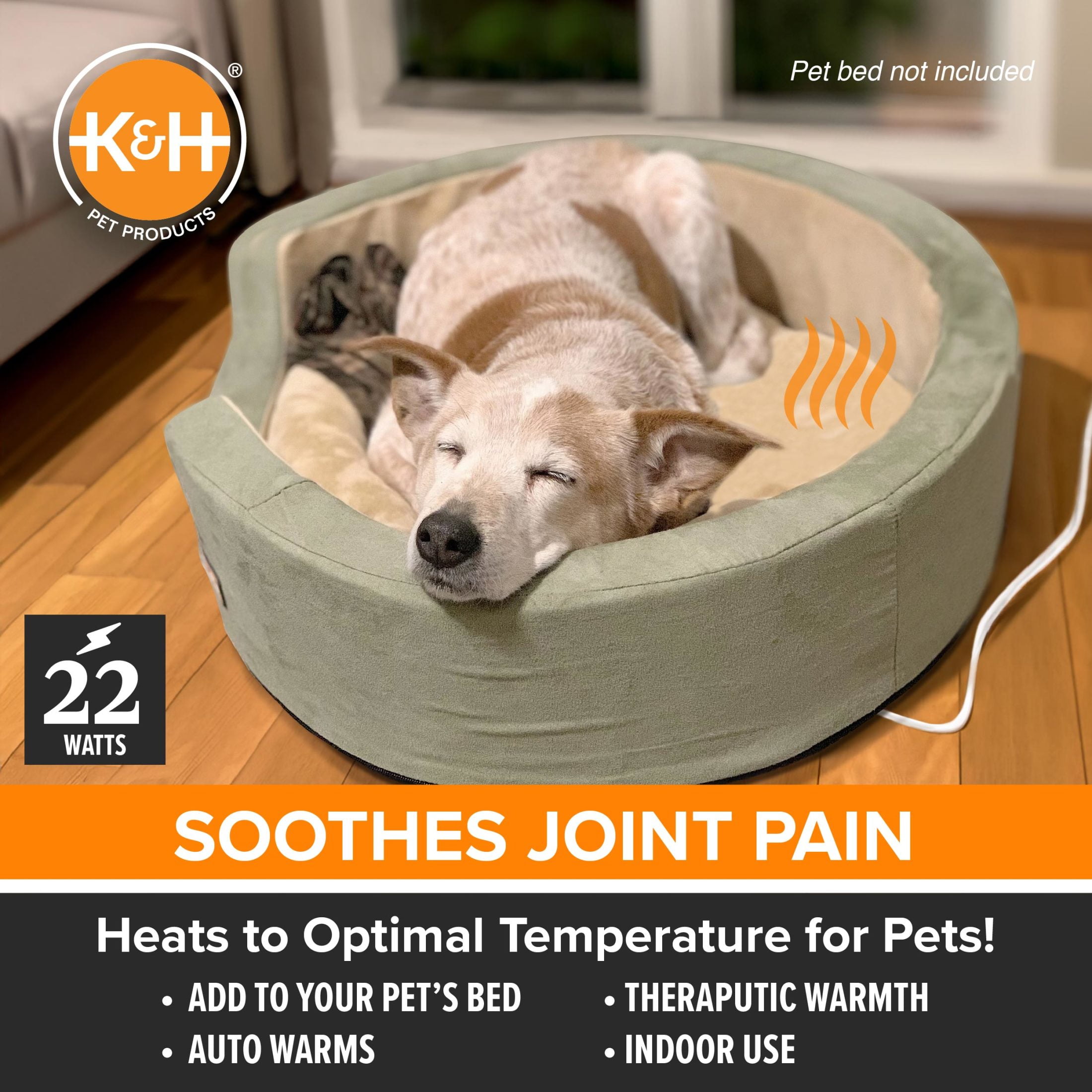 K&H Pet Products Pet Bed Warmer for Cats & Dogs Gray, XL 15.75 x 25.5 inches