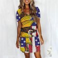 thumbnail image 3 of Mini Vestido de Verano Color Sólido Cuello en V Manga Corta Vestido de Becerro Medio, Vestido Corto de Verano, 3 of 5