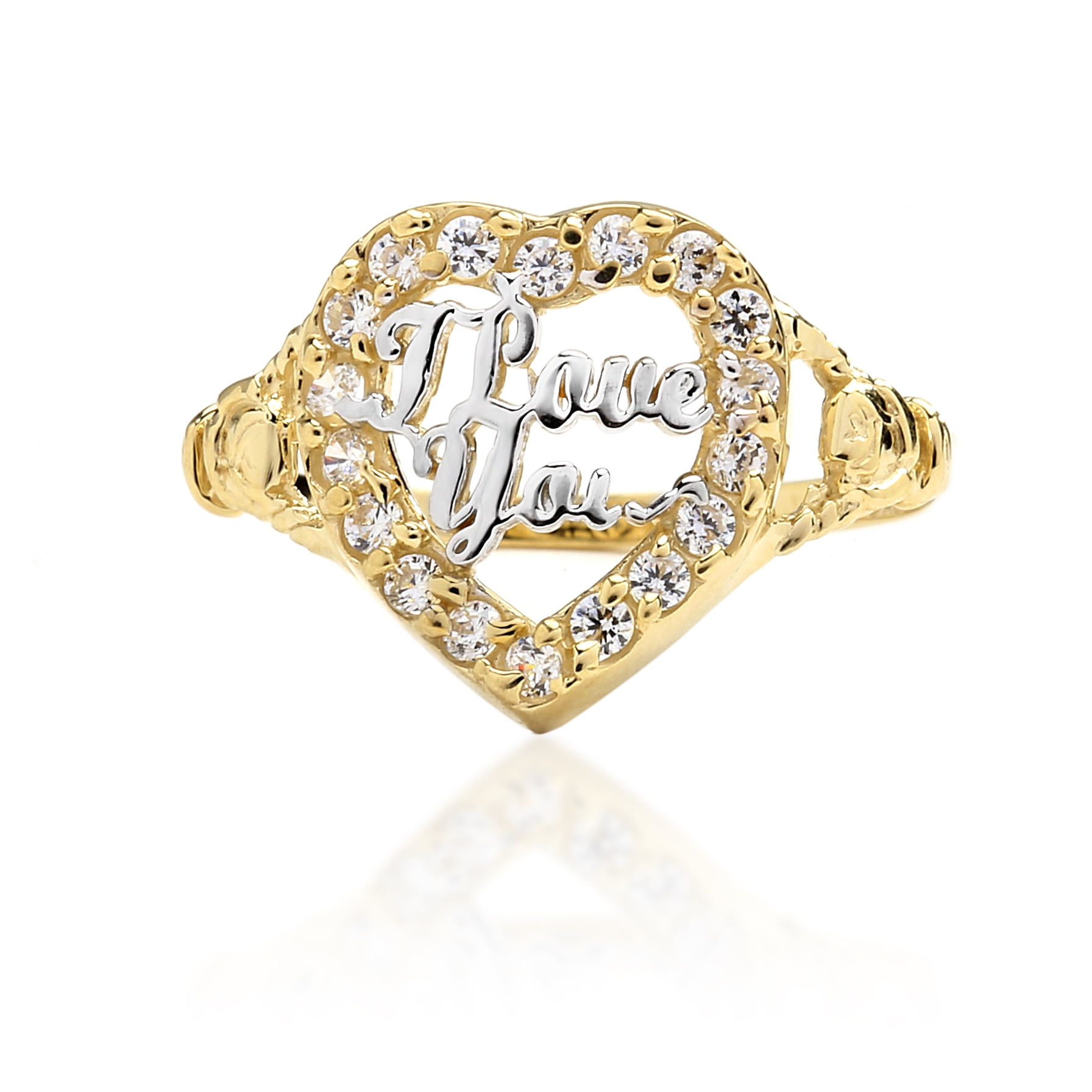 gold love heart ring