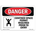 thumbnail image 1 of SignMission OS-DS-A-1218-L-1092 Signal de Danger OSHA 12 x 18 Po - Permis d'Espace Confiné Requis, 1 of 1