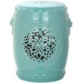 thumbnail image 2 of Safavieh Flower Drum Indoor/Outdoor Garden Patio Stool, Light Blue, 2 of 3