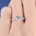 thumbnail image 5 of HeartsAndYou 1.4ct Round Cut Moissanite Solitaire with Accent Engagement Ring for Women 18k White Gold Over Silver, 5 of 7