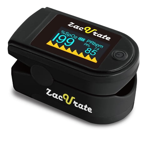 Zacurate Pro Series 500C Deluxe Sporting/Aviation Fingertip Pulse Oximeter with Silicon Cover, Batteries and Lanyard