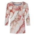 thumbnail image 5 of Tops de Manga 3/4 para Mujeres Impreso Cuello Redondo Top de Moda Casual para el Hogar Y el Uso Diario, 5 of 5