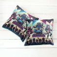 thumbnail image 6 of Ambesonne Rocker Animals Throw Pillow Cover 2 Pack, Gorilla Cat Bear Fun, 16", Fuchsia Blue Peach, 6 of 7