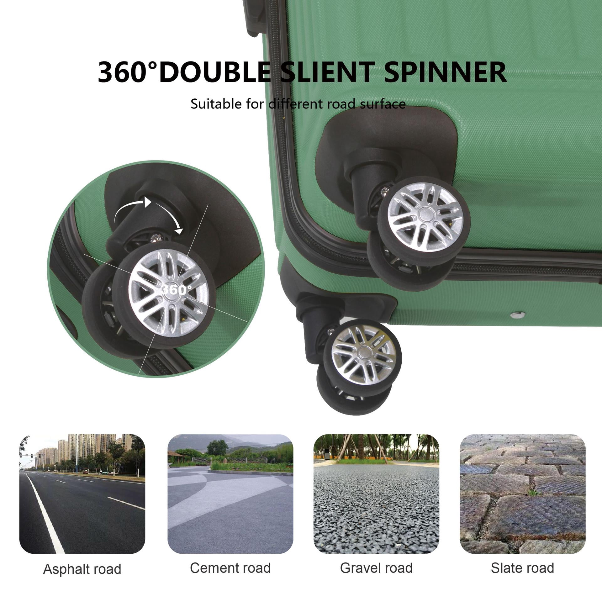 3pc Hardshell Luggage Set with TSA Lock, Lightweight ABS Spinner Suitcase 20" 24" 28"