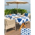 thumbnail image 5 of Outdoor Tablecloth with Umbrella Hole for Patio/Picnic/Party/Camping, Navy Blue Shell Coastal Waterproof Table Cloth Rectangle Table Cover Washable, Summer Beach Ocean Conch (60"x 120"), 5 of 9