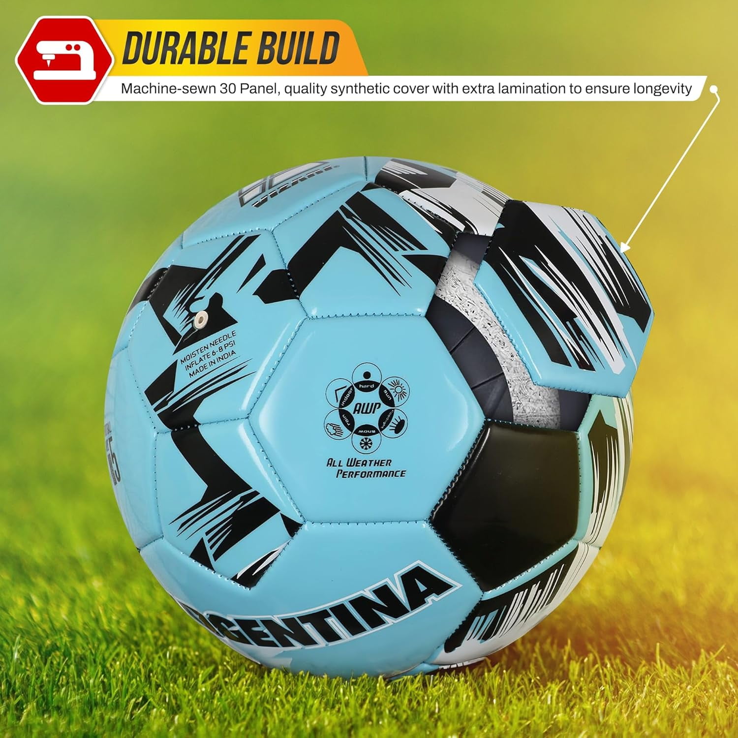 Vizari National Team Soccer Ball | Durable Faux Leather | Sizes 3, 4, & 5 | Ideal for Youth & Adults