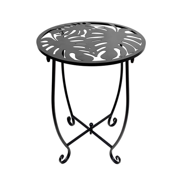 1 Pack Outdoor Side Table, 14 Inch Small Round Outdoor End Table Metal Side Table, Weather Resistant Steel Patio Side Table for Patio Yard Balcony Garden Black