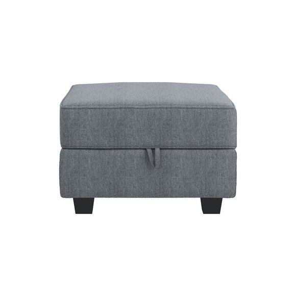 HONBAY Square Ottoman Module for Modular Sectional Sofa, Storage Ottoman Footrest and Seat Cube, Bluish Grey