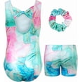 thumbnail image 2 of Gymnastics Leotards for Girls Bowknot Hollow Back Sleeveless gymnastics outfits with Shorts and hair scrunchie for Dance Ballet, 2 of 12