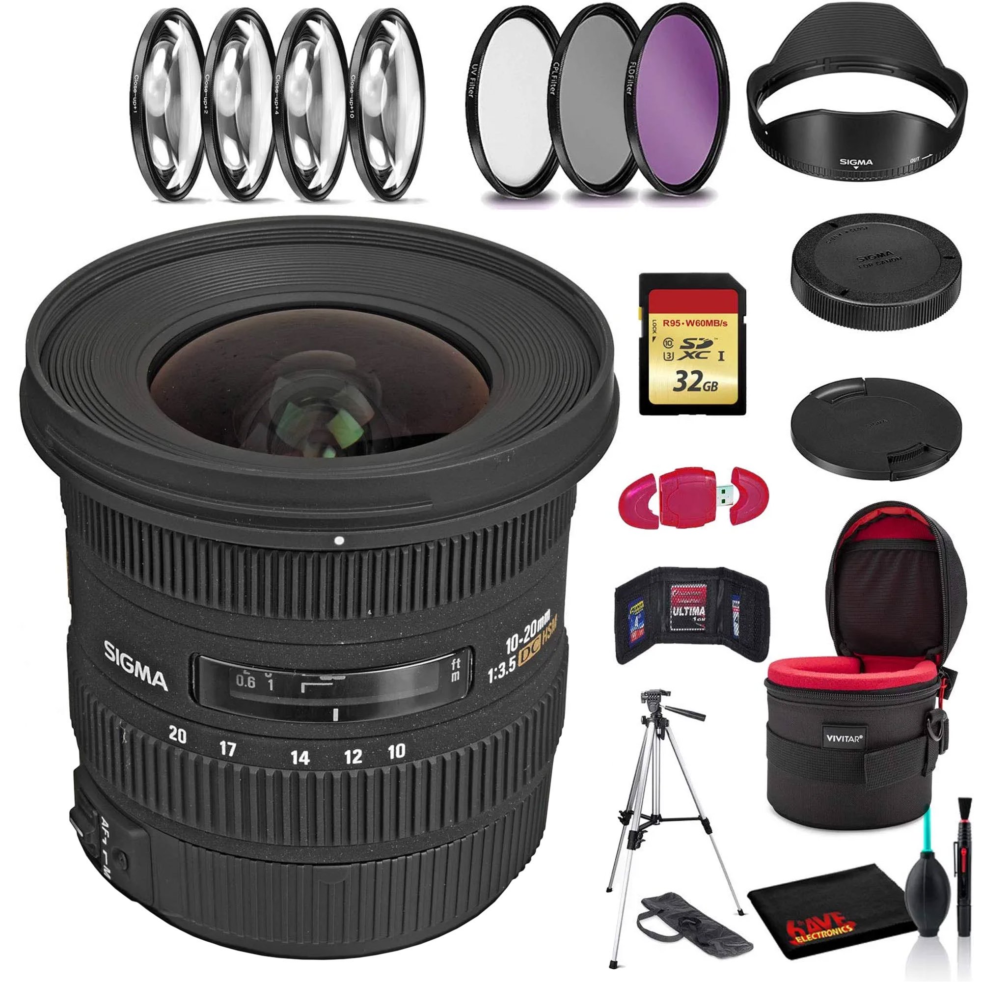 Sigma 10-20mm f/3.5 EX DC HSM Lens for Canon EF +Cleaning Kit