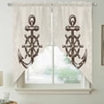 thumbnail image 2 of Nautical Anchor Swag Valances for Windows, Kitchen Window Curtains Over Sink, Vintage Coastal Rudder Farmhouse Beige Window Treatment Curtains for Living Room/Bedroom Curtains 2 Panel Sets 36"x45", 2 of 8