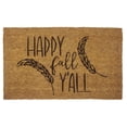 thumbnail image 1 of Entryways Happy Fall Y'all Text Coir Indoor Outdoor Doormat, 17" x 28", Brown, 1 of 6
