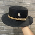 thumbnail image 4 of Straw Panama Hat Straw Flat Hat For Women Sunhat Wide Brim Straw Hat Sunscreens Hat Hat Pork Pie Hat, 4 of 9