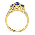 thumbnail image 4 of Mauli Jewels Rings for Women 2 Carat Diamond And Round Shaped Sapphire Ring 4-prong 10K Yellow Gold, 4 of 7
