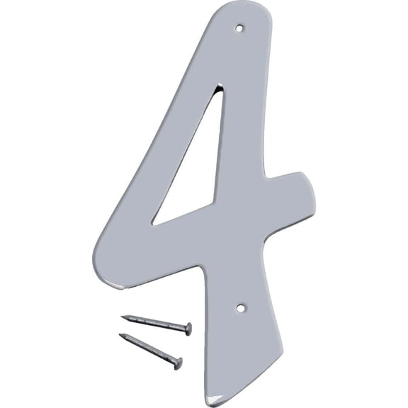 Hy-Ko Metal Number 4 Satin Nickel - Includes Nails - 4 Inch