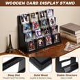 thumbnail image 4 of Honiway Card Display Stand, 4-Tier Trading Card Display, Wooden Graded Card Display Baseball Sports Card Display, Trading Card Display Case for Card Collection & Show (Black), 4 of 7