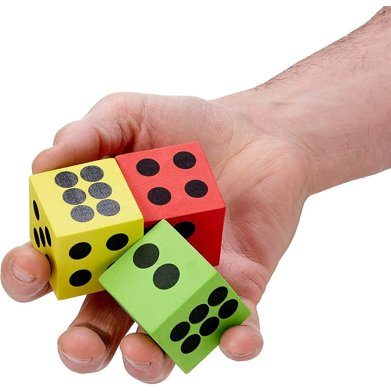 S&S Worldwide Large Molded Foam Dice Set of 6 - Assorted Color, 3.25