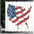 thumbnail image 3 of Ambesonne World Map Shower Curtain, United States Flag, 69"Wx84"L, White Red Blue, 3 of 4