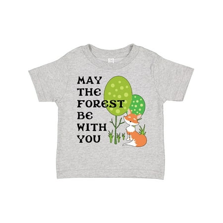 

Inktastic May the Forest Be with You Cute Fox and Trees Gift Toddler Boy or Toddler Girl T-Shirt