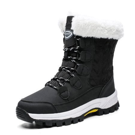 

Women Winter Snow Boots Comfortable Faux Fur Lined Mid Calf Outdoor Snow Shoes Waterproof Hiking Boots