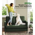 thumbnail image 4 of Welzona 51" Teddy Fabric Loveseat Sofa, Small 2-Seater Couch for Small Spaces, Tool-Free Assembly, Green, 4 of 10