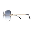 thumbnail image 3 of Womens Jewel Buckle Hinge Arm Rimless Butterfly Sunglasses Gold Smoke, 3 of 5