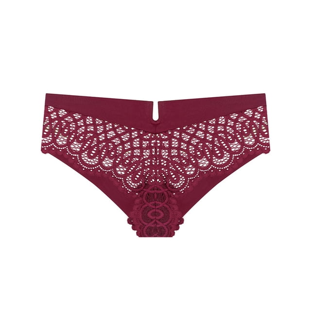 Bikini Ilusión para Dama, con Detalles de Encaje Rojo Talla G