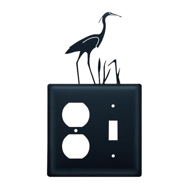 Village Wrought Iron EOS-133 Heron Outlet and Switch Cover - Black