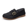 thumbnail image 2 of Viluyesy Womens Loafers Double Buckle Slip On Round Toe Comfortable Casual Walking Work Dress Shoes Black Size 6.5, 2 of 7