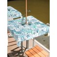 thumbnail image 2 of Outdoor Tablecloth with Umbrella Hole for Patio/Picnic/Party/Camping, Ocean Coral Waterproof Table Cloth Square Cover Washable, Summer Nautical Coastal Coral Starfish Blue Green (60"x 60"), 2 of 8