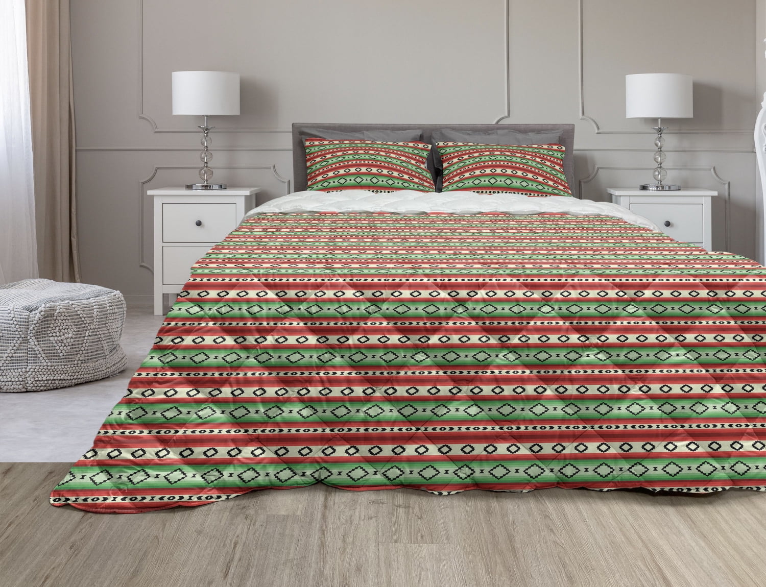 Fiesta Comforter & Sham Bedding Set, Mexican Blanket Geometric Pattern