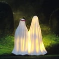 thumbnail image 3 of Estatua fantasma de Halloween para novios con luces LED de resina, 3 of 3