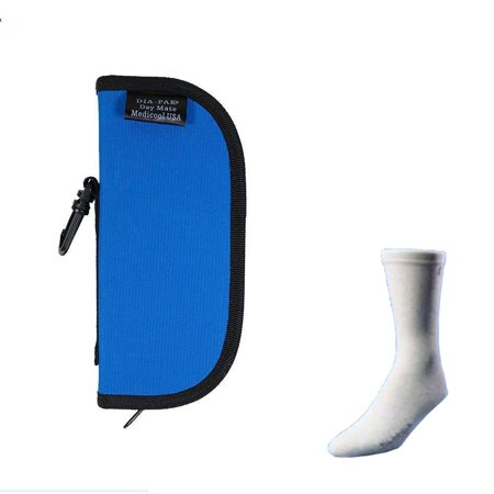 Dia-Pak Daymate Blue Insulin Carrying Case and Euro Comfort Sock Bundle